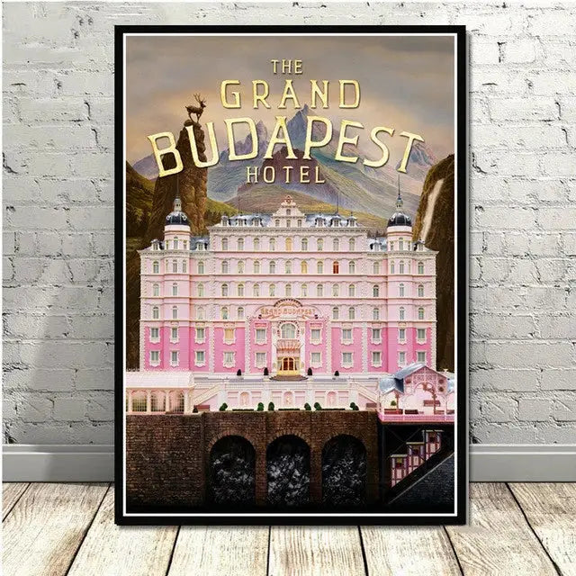 Grand budapest hotel minimalist wall art set living room decor