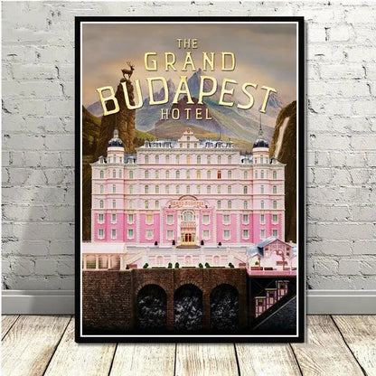 Grand budapest hotel minimalist wall art set living room decor
