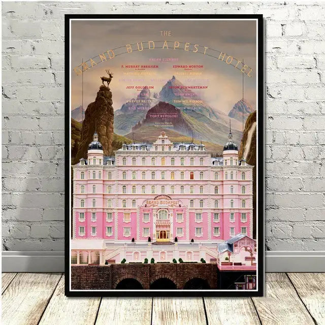 Grand budapest hotel minimalist wall art set living room decor
