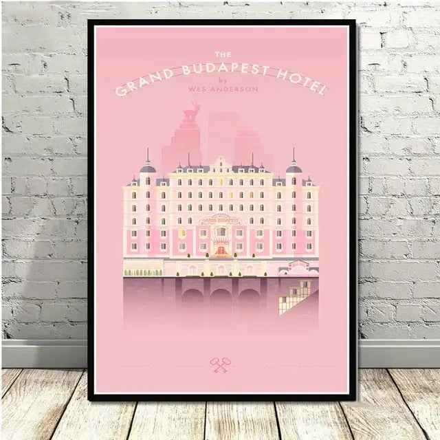 Grand budapest hotel minimalist wall art set living room decor