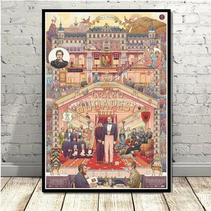 Grand budapest hotel minimalist wall art set living room decor