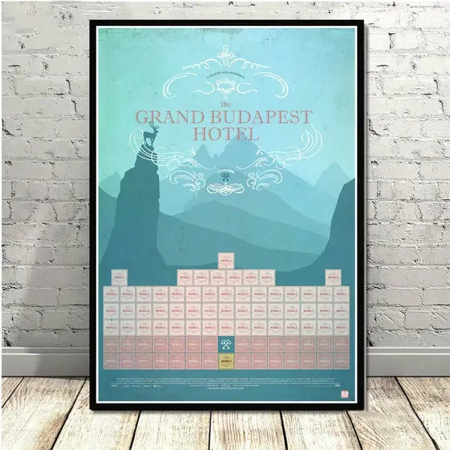Grand budapest hotel minimalist wall art set living room decor