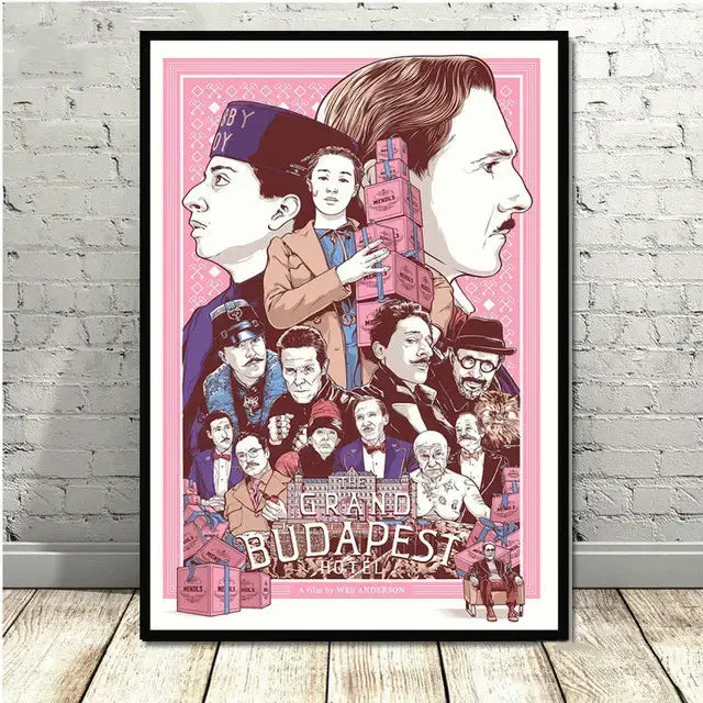Grand budapest hotel minimalist wall art set living room decor