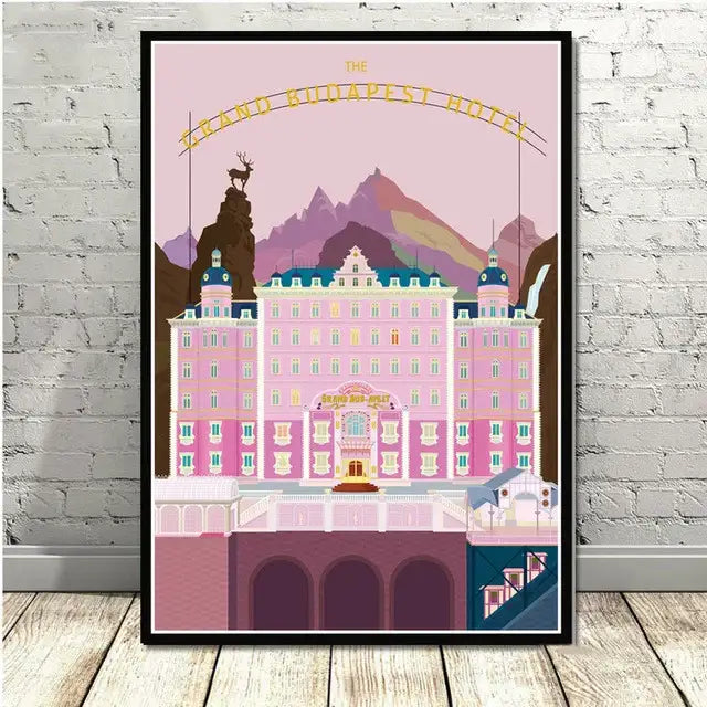 Grand budapest hotel minimalist wall art set living room decor