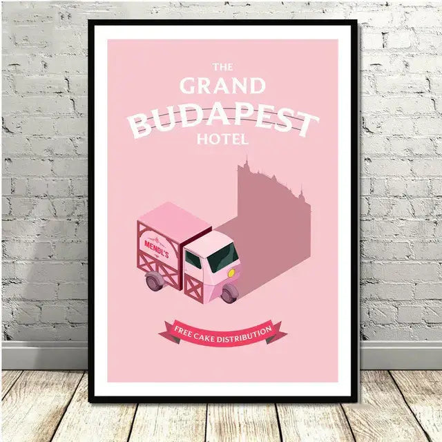 Grand budapest hotel minimalist wall art set living room decor
