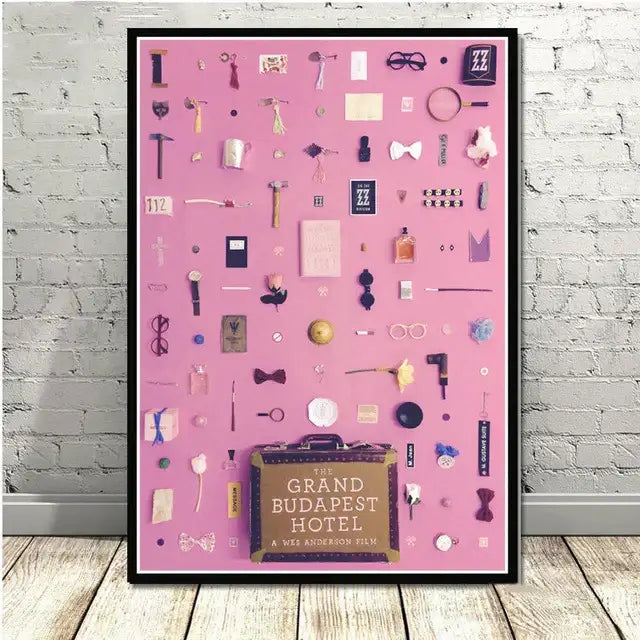 Grand budapest hotel minimalist wall art set living room decor