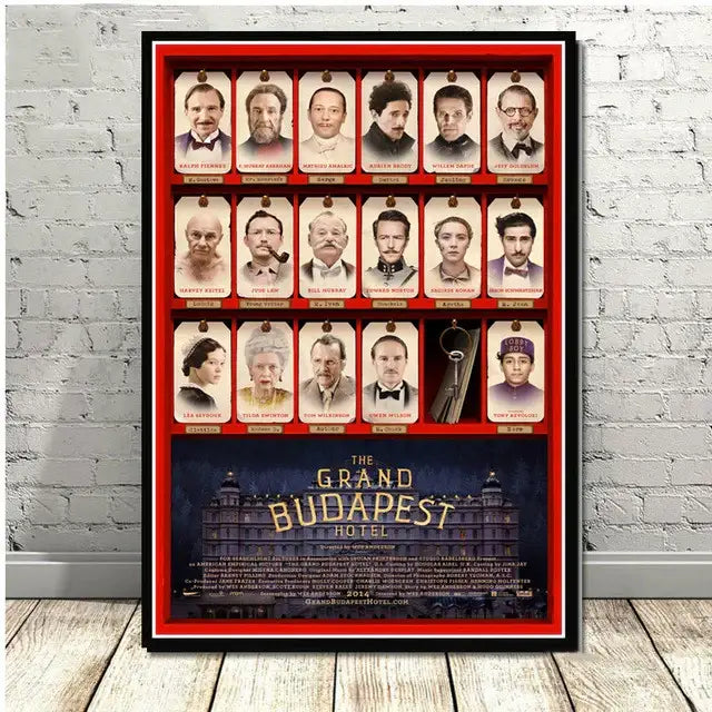 Grand budapest hotel minimalist wall art set living room decor