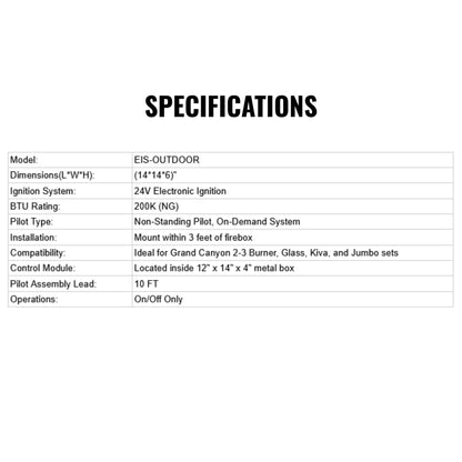 Grand Canyon NG 200K BTU Electronic Outdoor Ignition System Box With Valve [EIS-OUTDOOR] (SAK49286)