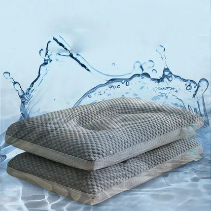 Gray and beige honeycomb ice rayon cooling pillow bedroom memory foam