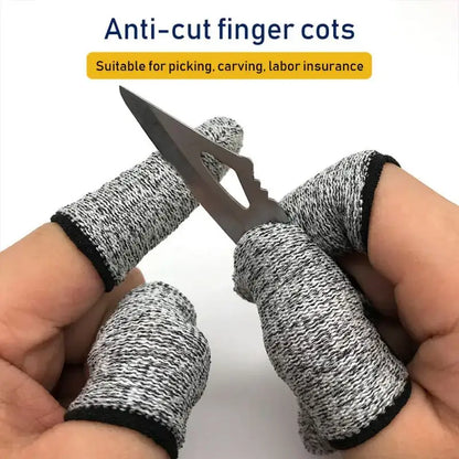 Gray and black anti-cut finger protector sleeves kitchen tool set