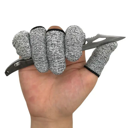 Gray and black anti-cut finger protector sleeves kitchen tool set