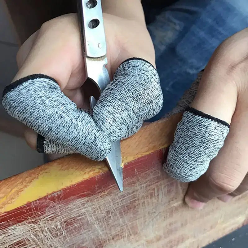 Gray and black anti-cut finger protector sleeves kitchen tool set