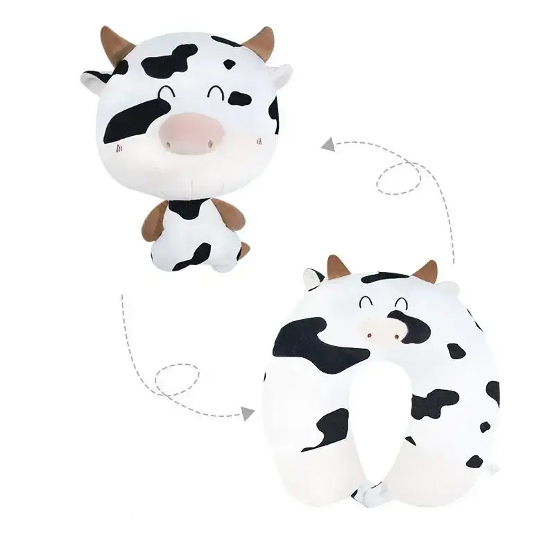 Gray and black penguin cute plush animal neck pillow bedroom travel