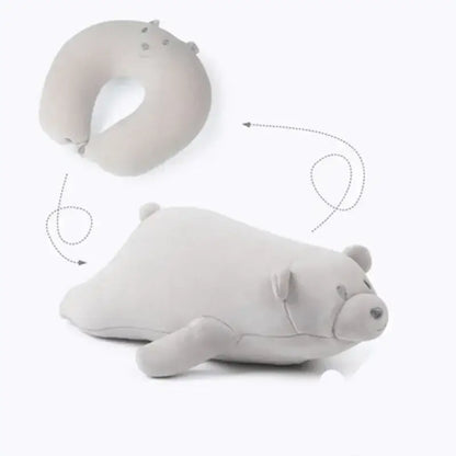 Gray and black penguin cute plush animal neck pillow bedroom travel