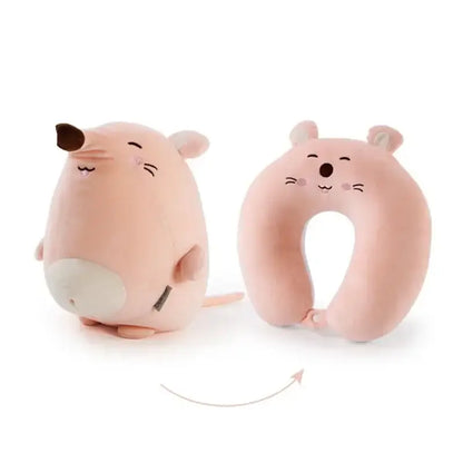 Gray and black penguin cute plush animal neck pillow bedroom travel