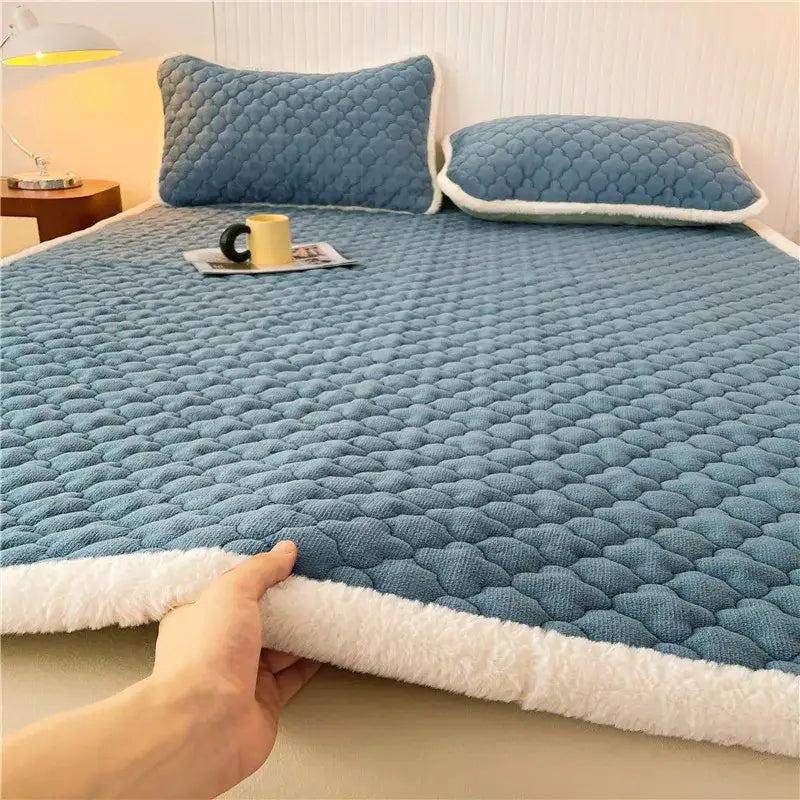 Gray and white antibacterial milk velvet mattress – bedroom blanket