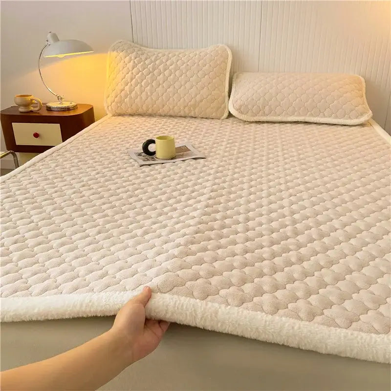 Gray and white antibacterial milk velvet mattress – bedroom blanket
