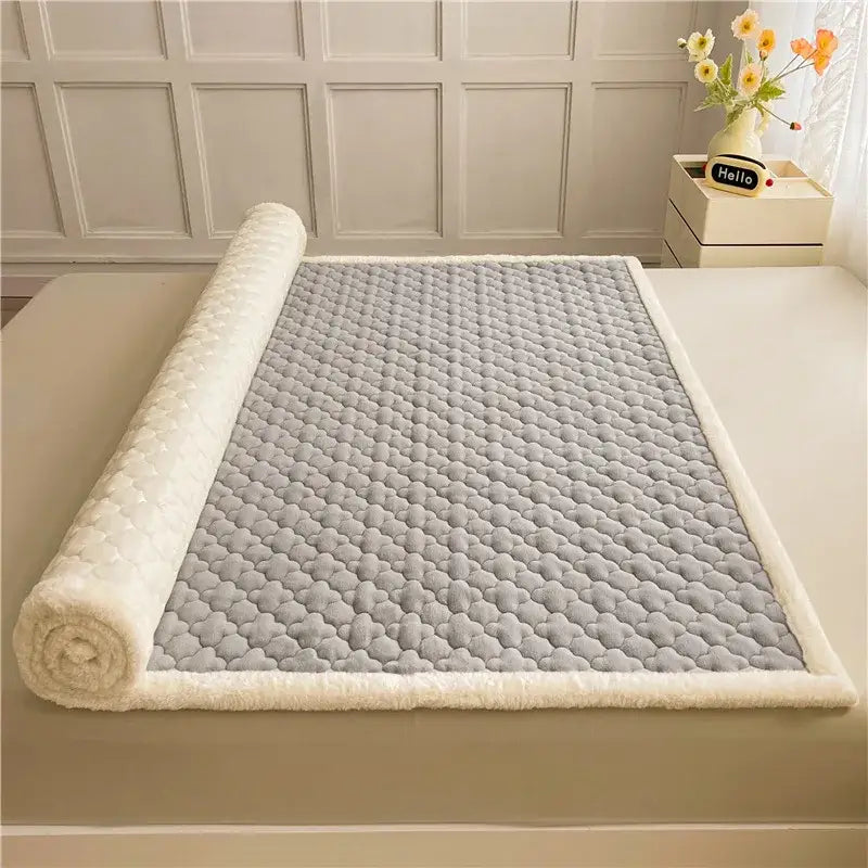 Gray and white antibacterial milk velvet mattress – bedroom blanket