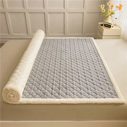 Gray and white antibacterial milk velvet mattress – bedroom blanket