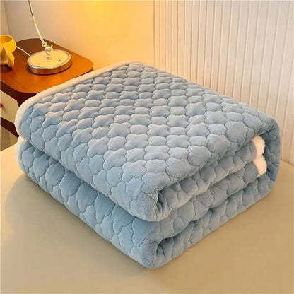 Gray and white antibacterial milk velvet mattress – bedroom blanket