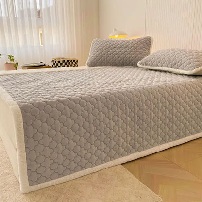 Gray and white antibacterial milk velvet mattress – bedroom blanket