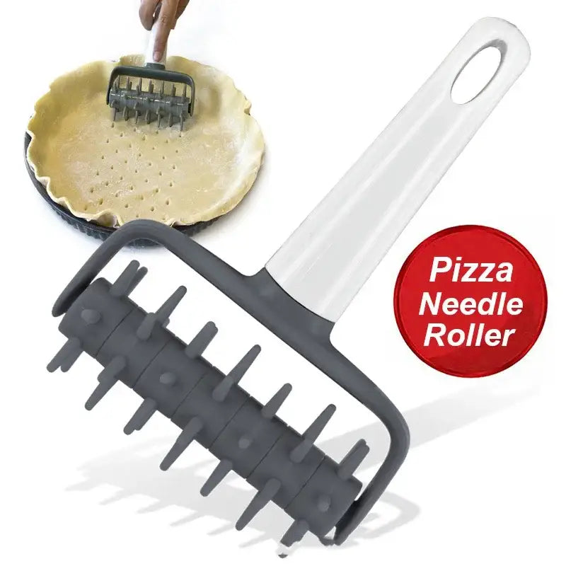 Gray and white silicone dough roller pastry wheel kitchen tool