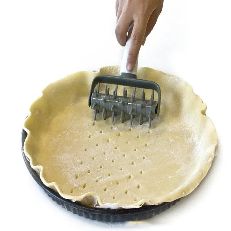 Gray and white silicone dough roller pastry wheel kitchen tool