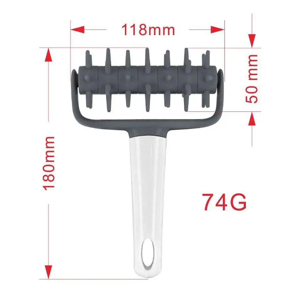 Gray and white silicone dough roller pastry wheel kitchen tool