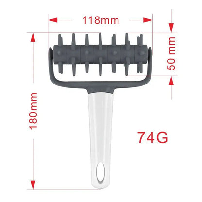Gray and white silicone dough roller pastry wheel kitchen tool