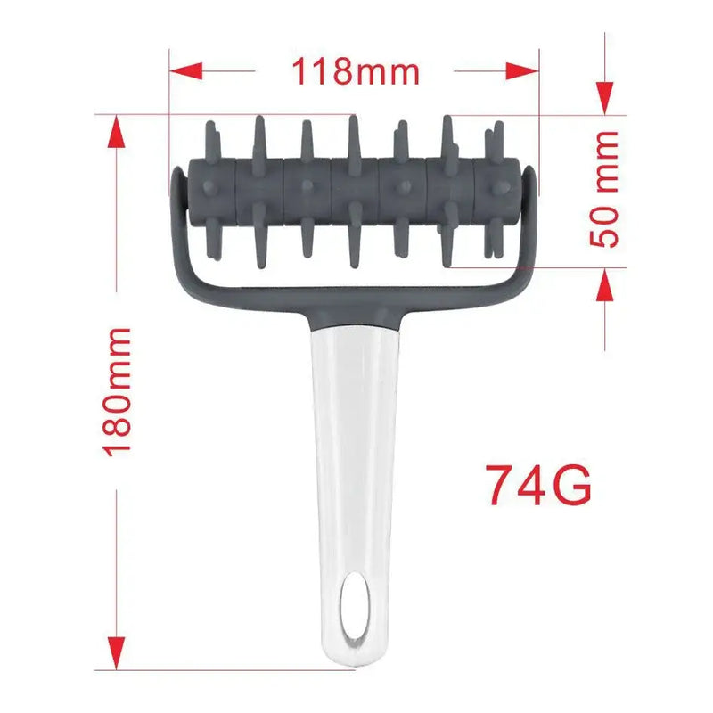 Gray and white silicone dough roller pastry wheel kitchen tool