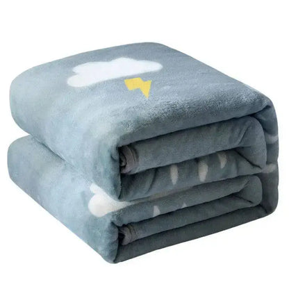 Gray and yellow fruit love heart sofa blanket bedroom fleece decor