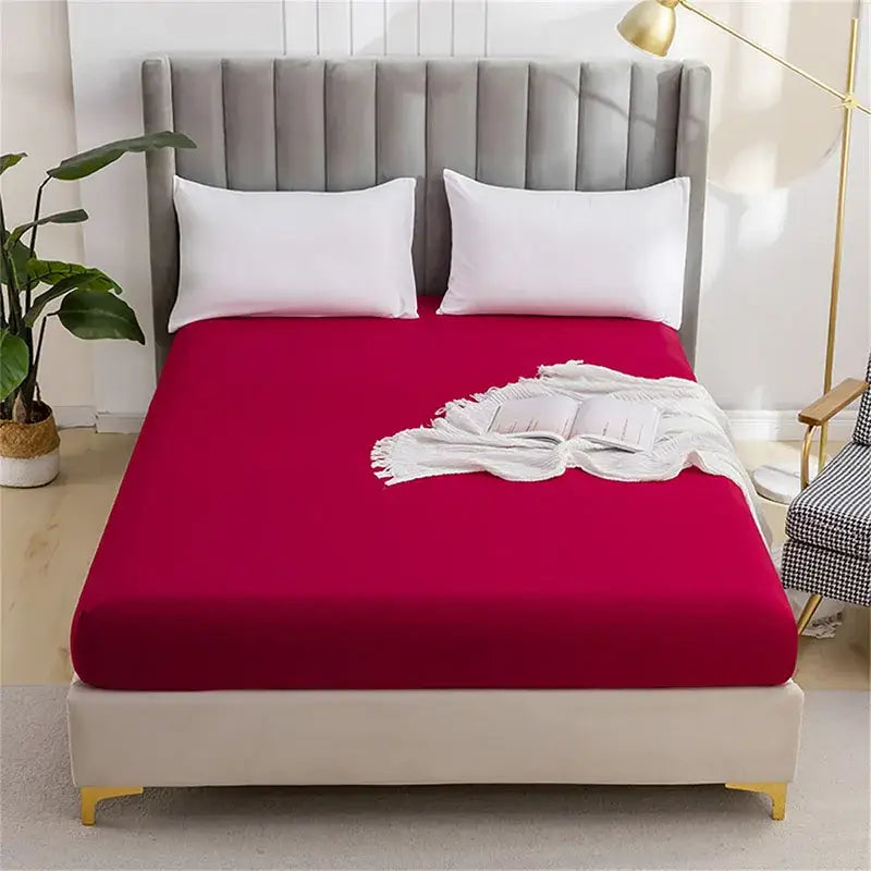 Gray brushed fitted mattress cover bedroom smooth bedding