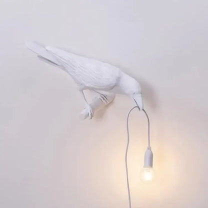 Gray ceramic lively bird resin table lamp for bedroom