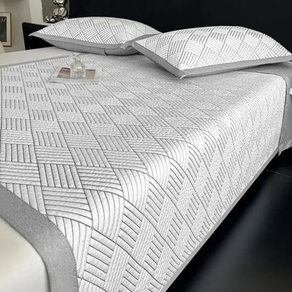 Gray cooling ice bean mesh quilted mattress pad bedroom bed mat