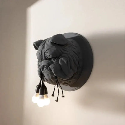 Gray bulldog led wall lamp for living room