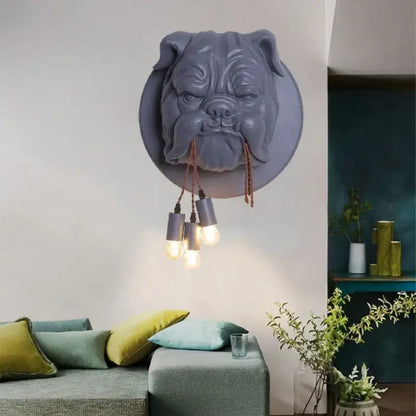 Gray bulldog led wall lamp for living room