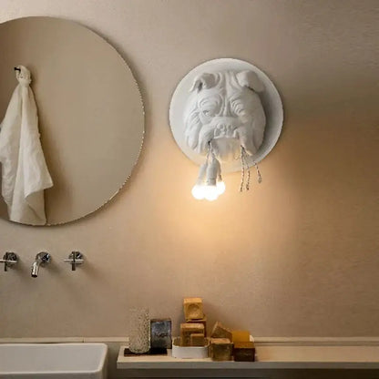 Gray bulldog led wall lamp for living room