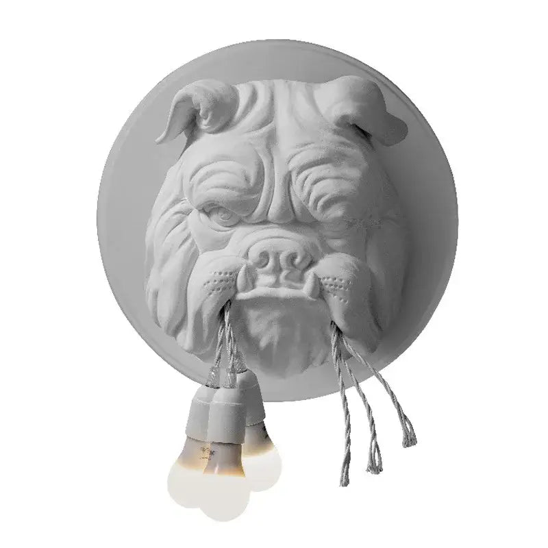 Gray bulldog led wall lamp for living room
