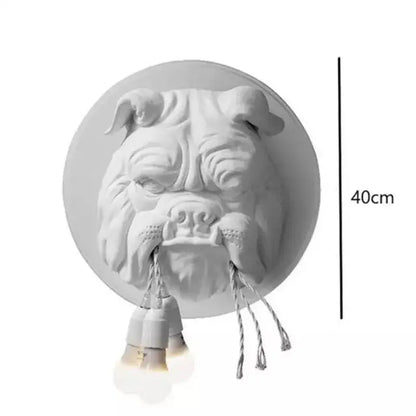 Gray bulldog led wall lamp for living room