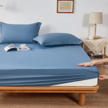 Gray cotton fitted sheet set bedroom bedding