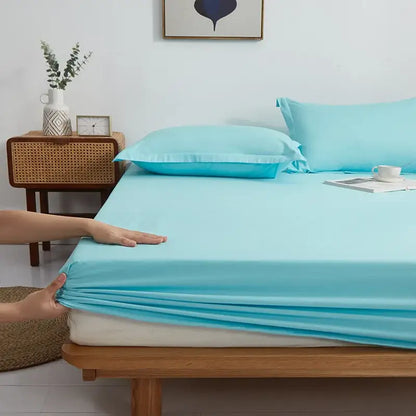 Gray cotton fitted sheet set bedroom bedding