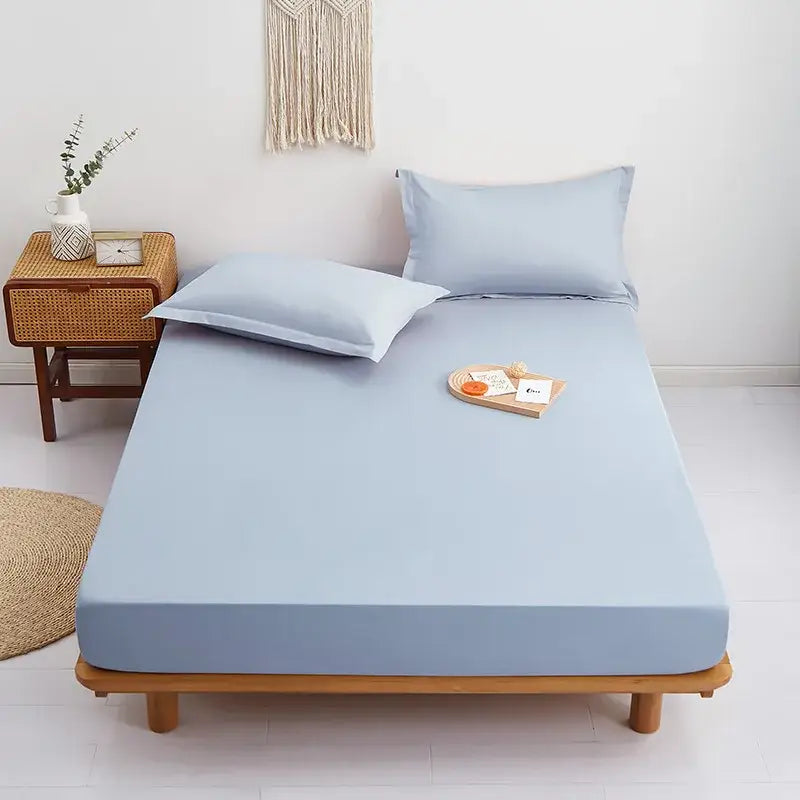 Gray cotton fitted sheet set bedroom bedding