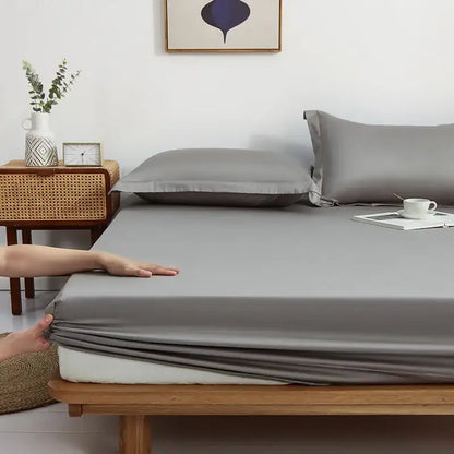 Gray cotton fitted sheet set bedroom bedding