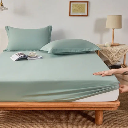 Gray cotton fitted sheet set bedroom bedding