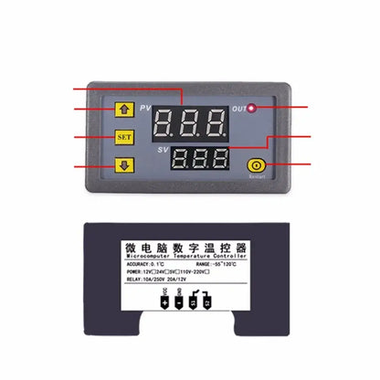 Gray digital temperature controller thermostat kitchen heat regulator