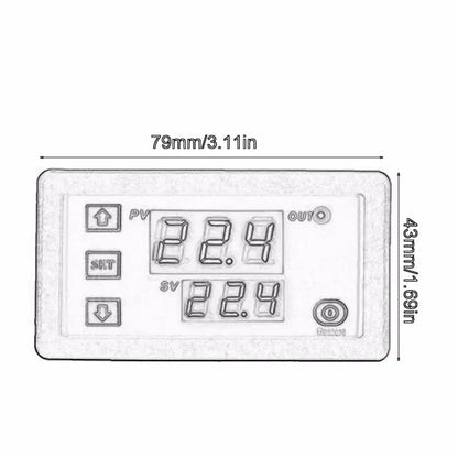 Gray digital temperature controller thermostat kitchen heat regulator