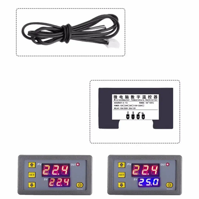 Gray digital temperature controller thermostat kitchen heat regulator