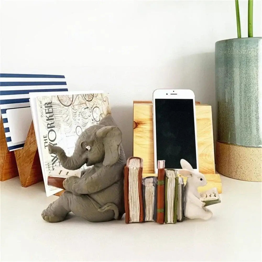 Gray elephant bird rabbit figurines living room resin decor