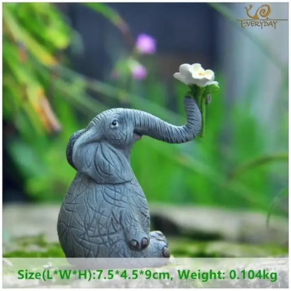 Gray elephant bird rabbit figurines living room resin decor
