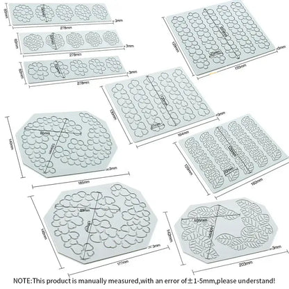 Gray floral and heart leaf silicone mold set for kitchen baking